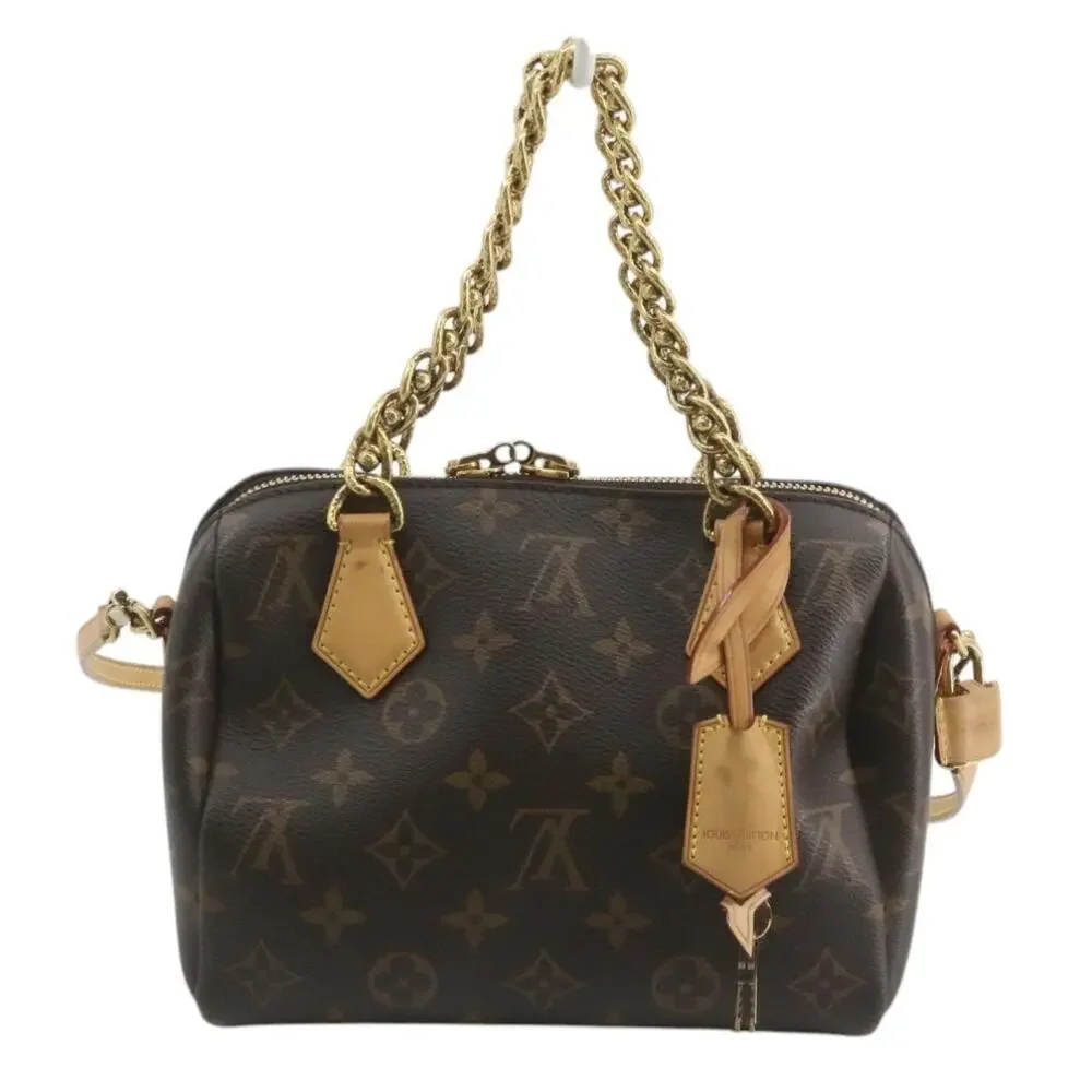Louis Vuitton Chain Speedy 20 Bag Monogram Bandouliere Shoulder Purse Rare LV